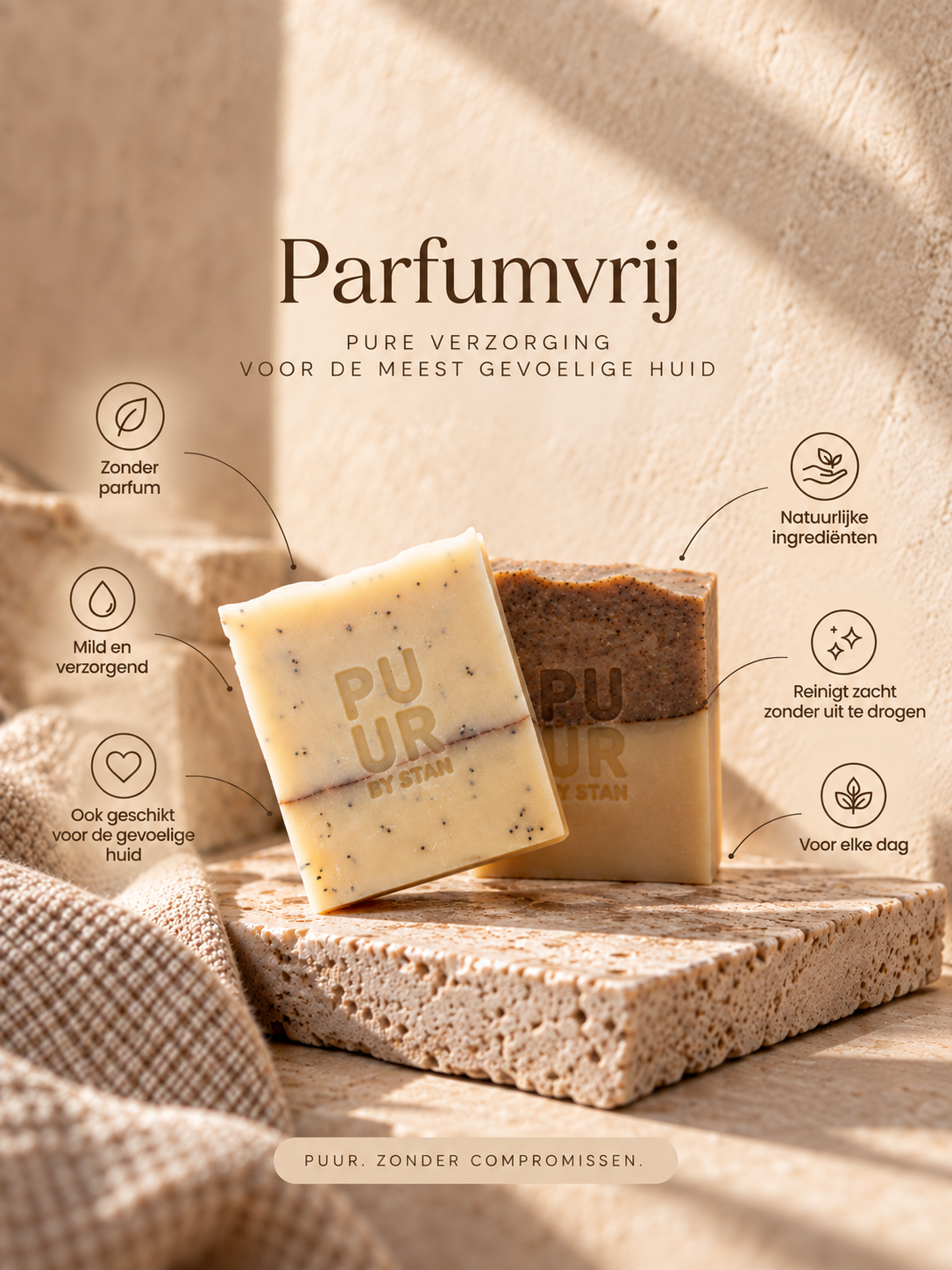 parfumvrij twee bars met iconen STAAND